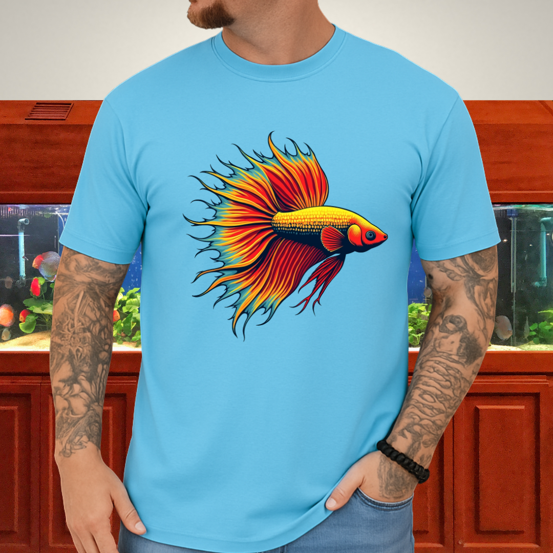 Bubbly Betta T-Shirt – Fiery Siamese Fighting Fish Design for Tropical Aquarium Lovers
