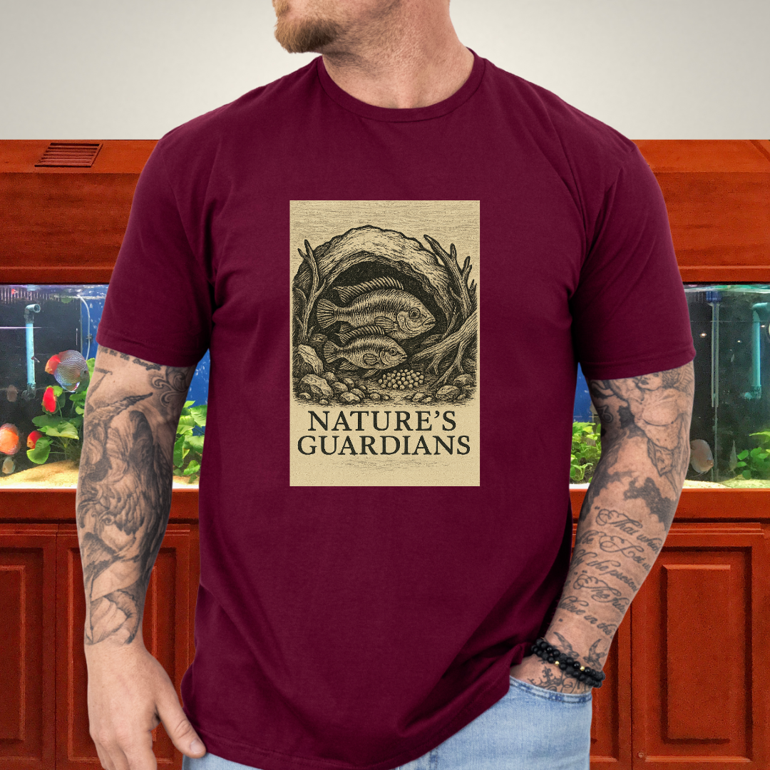 Nature’s Guardians Tee – Kribensis Pair Woodcut Illustration