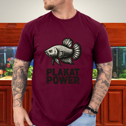 Gritty Plakat Power Betta Shirt – Linocut Style Fishkeeping Apparel