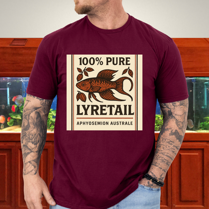 100% Pure Lyretail Tee – Chocolate Australe Killifish Retro Design