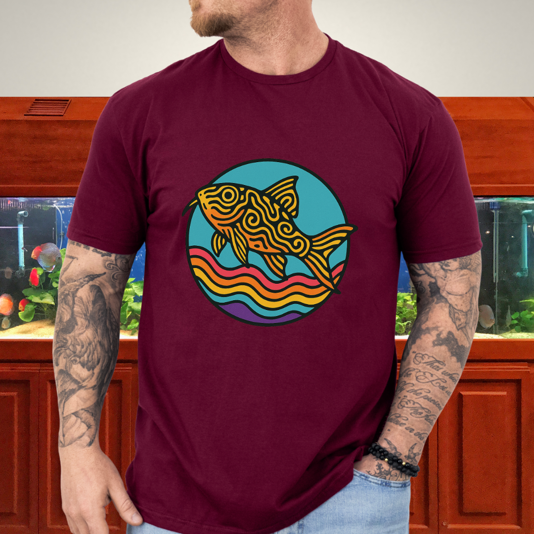 Psychedelic Cory Tee – Rainbow Swirl Trilineatus Design