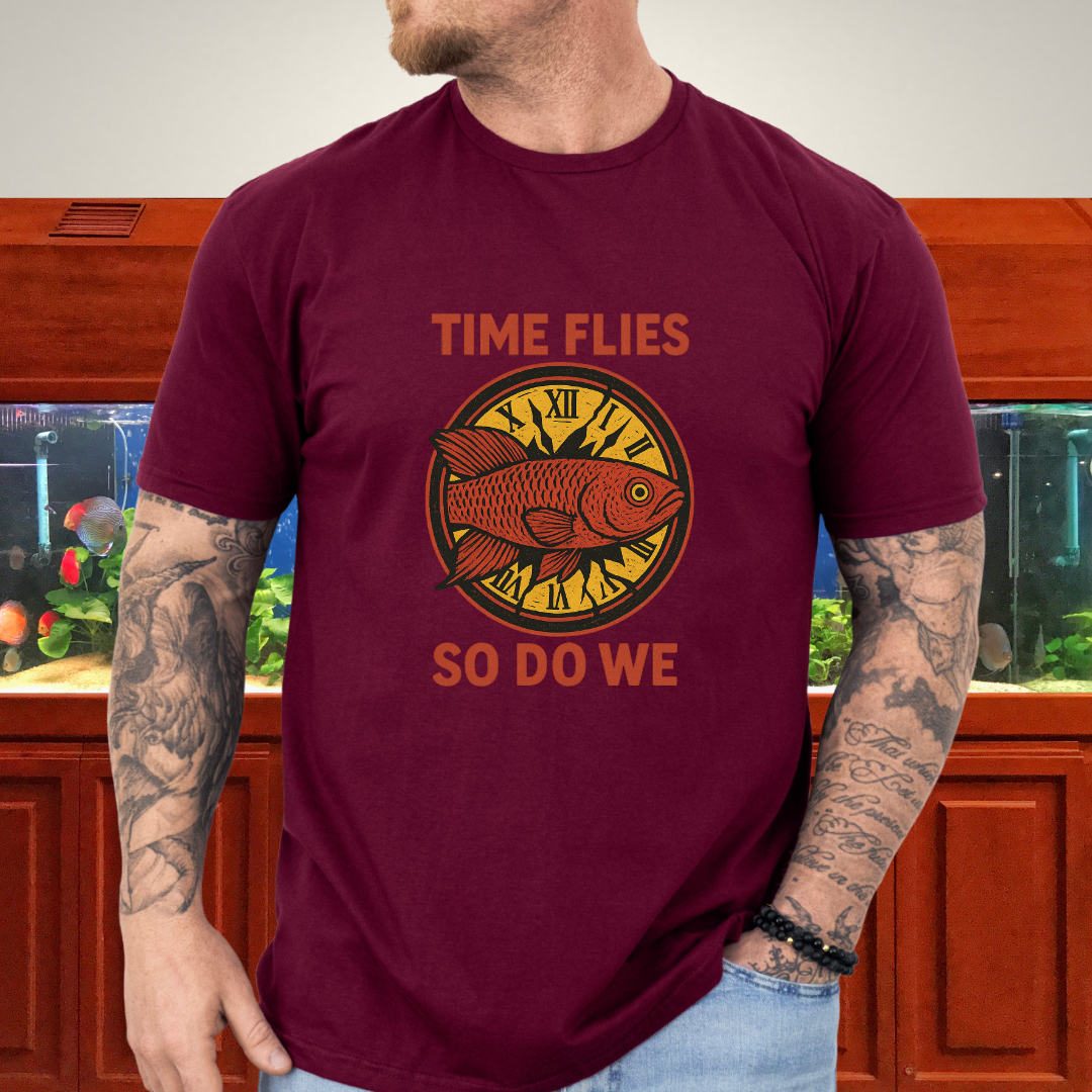 Time Flies, So Do We Tee – Guentheri Killifish Surreal Design
