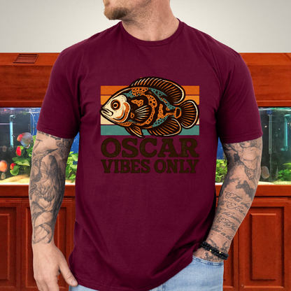 Retro Oscar Cichlid T-Shirt – 70s Groovy Fish Vibes