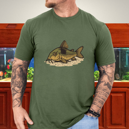 Bronze Corydoras Tee – Realistic Sand Rest Design