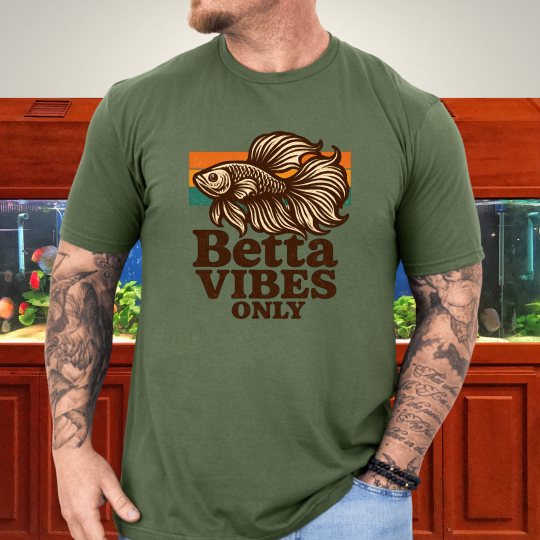 Retro 70s Betta Fish T-Shirt – Groovy Psychedelic Design