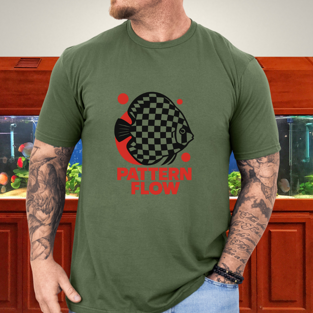 Pattern Flow Checkerboard Discus Geometric Tee
