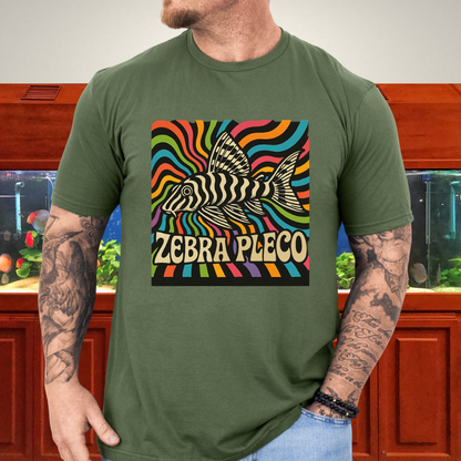 Zebra Pleco Tee – Psychedelic Rainbow Catfish Design