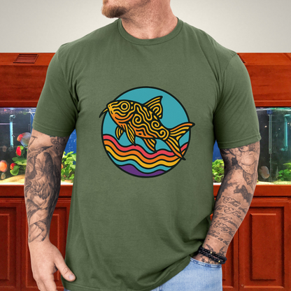 Psychedelic Cory Tee – Rainbow Swirl Trilineatus Design
