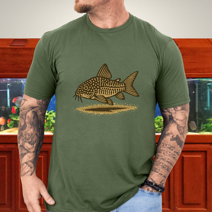 Sand Dweller Tee – Realistic Sterbai Corydoras Design