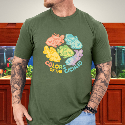 Colors of the Cichlid Tee – Rainbow Apistogramma Kawaii Design
