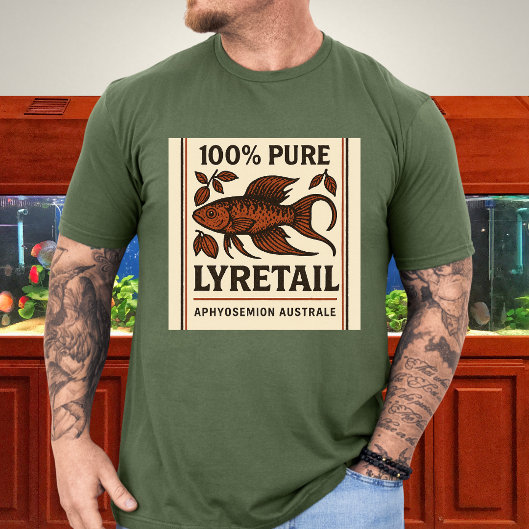 100% Pure Lyretail Tee – Chocolate Australe Killifish Retro Design