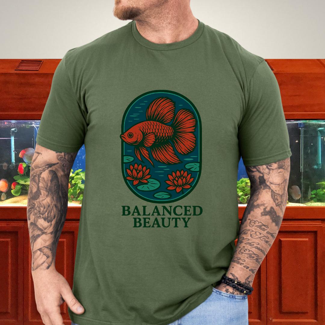 Balanced Beauty Betta Fish T-Shirt – Double Tail Design with Lotus-T-Shirt-Fish &amp; Friends Tees