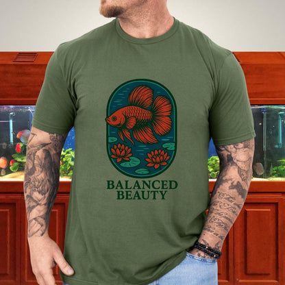 Balanced Beauty Betta Fish T-Shirt – Double Tail Design with Lotus-T-Shirt-Fish &amp; Friends Tees