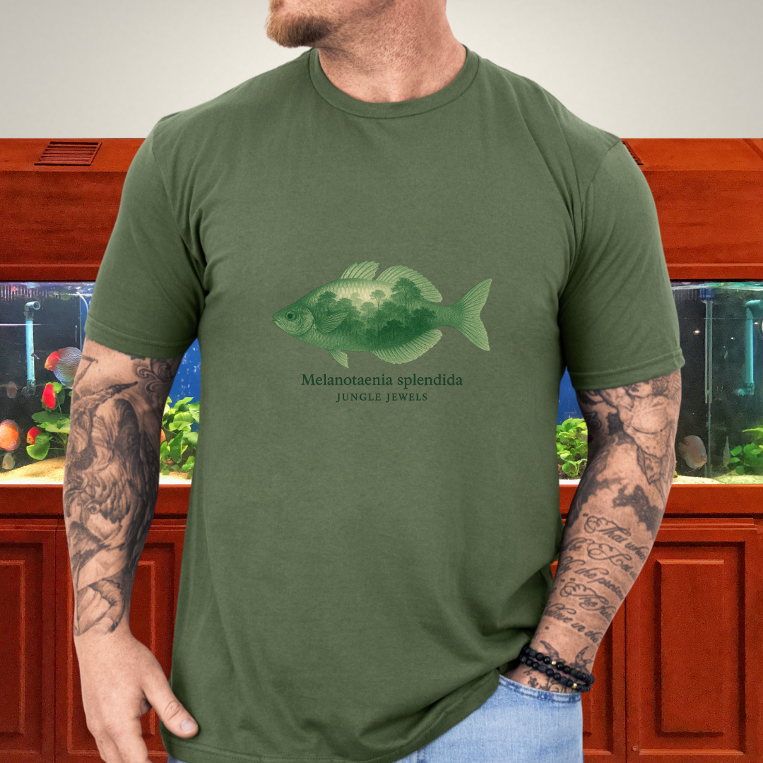 Jungle Jewels Tee – Eastern Rainbowfish Double Exposure Design