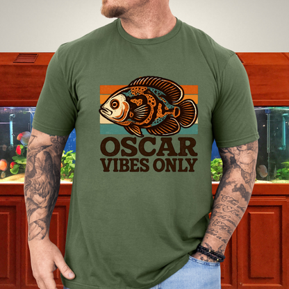 Retro Oscar Cichlid T-Shirt – 70s Groovy Fish Vibes