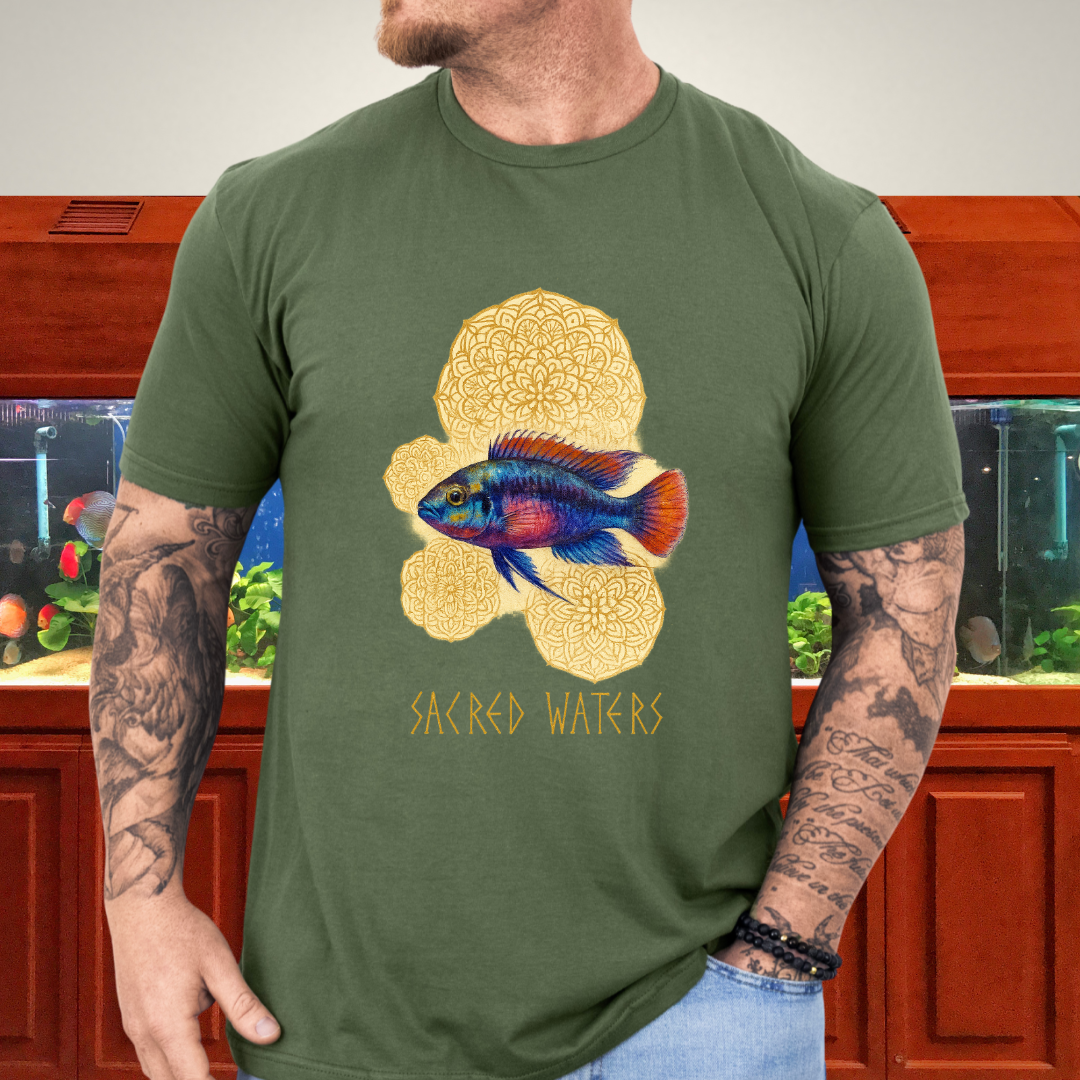 Sacred Waters Tee – Kribensis with Mandala Geometry Design