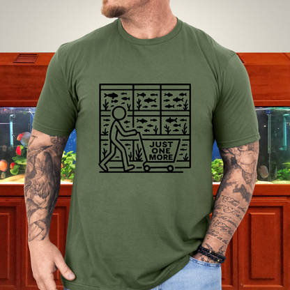 One More Tank T-Shirt – Stick Figure Aquarium Hobby Humor