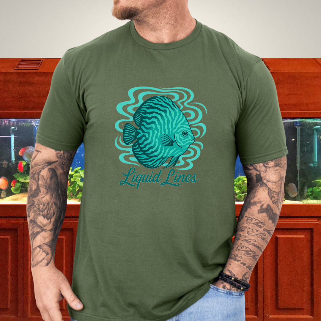 Liquid Lines Psychedelic Turquoise Discus Tee