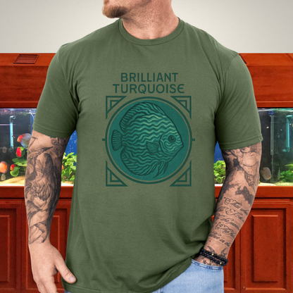 Brilliant Turquoise Discus Retro Prestige Tee
