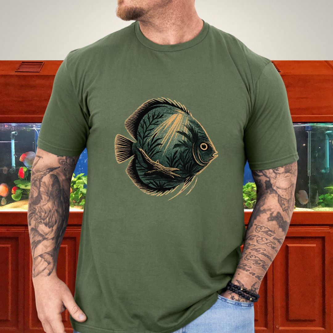 Tropical Surrealism: Heckel Discus with Amazon Scene Tee