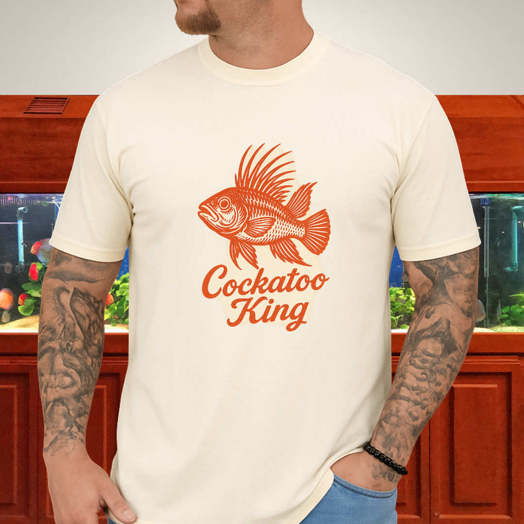 Cockatoo King Tee – Retro Apistogramma Letterpress Design