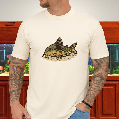 Bronze Corydoras Tee – Realistic Sand Rest Design-T-Shirt-Fish &amp; Friends Tees