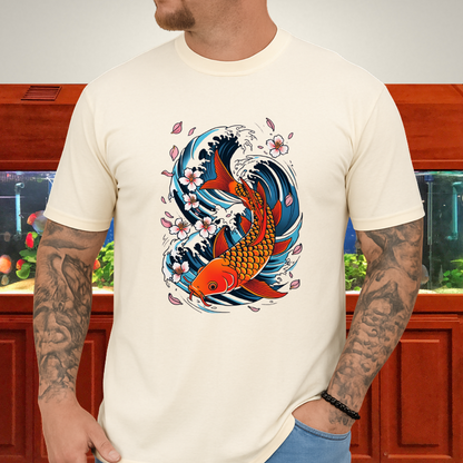Koi Wave Graphic Tee – Tattoo Style Aquatic Shirt