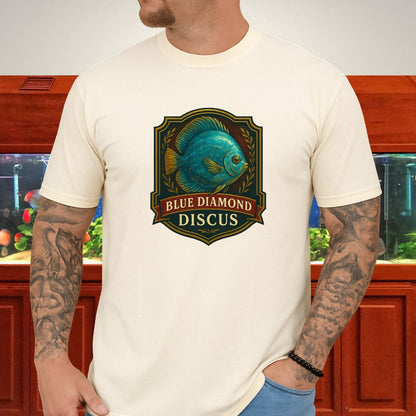 Blue Diamond Discus Retro Crest T-Shirt-T-Shirt-Fish &amp; Friends Tees