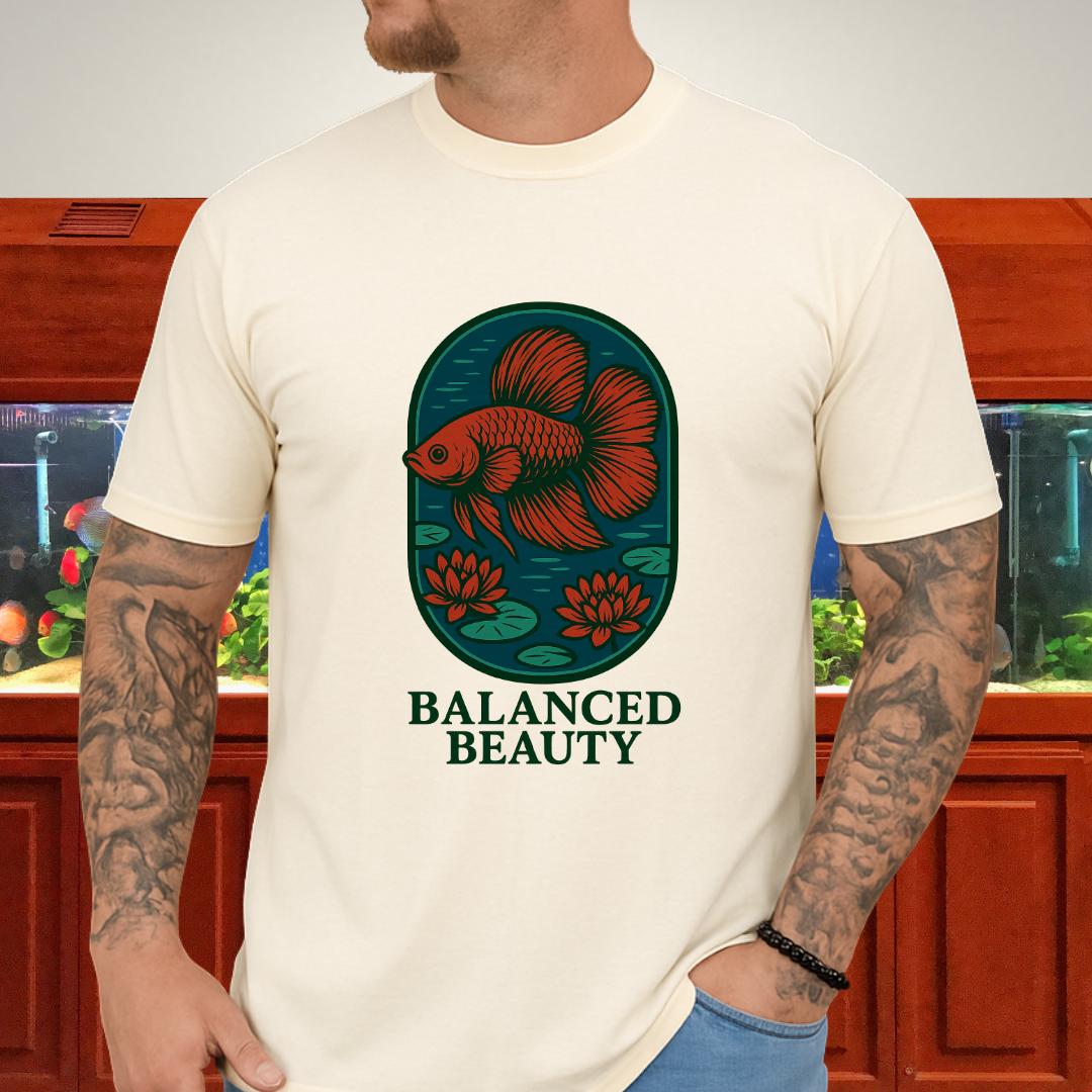 Balanced Beauty Betta Fish T-Shirt – Double Tail Design with Lotus-T-Shirt-Fish &amp; Friends Tees