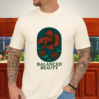 Balanced Beauty Betta Fish T-Shirt – Double Tail Design with Lotus-T-Shirt-Fish &amp; Friends Tees