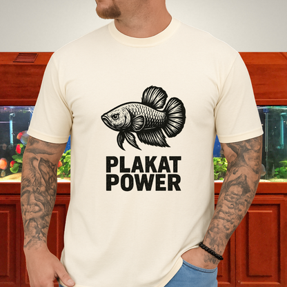 Gritty Plakat Power Betta Shirt – Linocut Style Fishkeeping Apparel