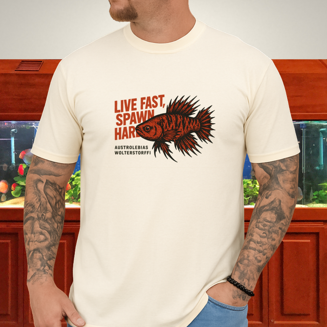 Live Fast, Spawn Hard Tee – Wolterstorffi Killifish Punk Design