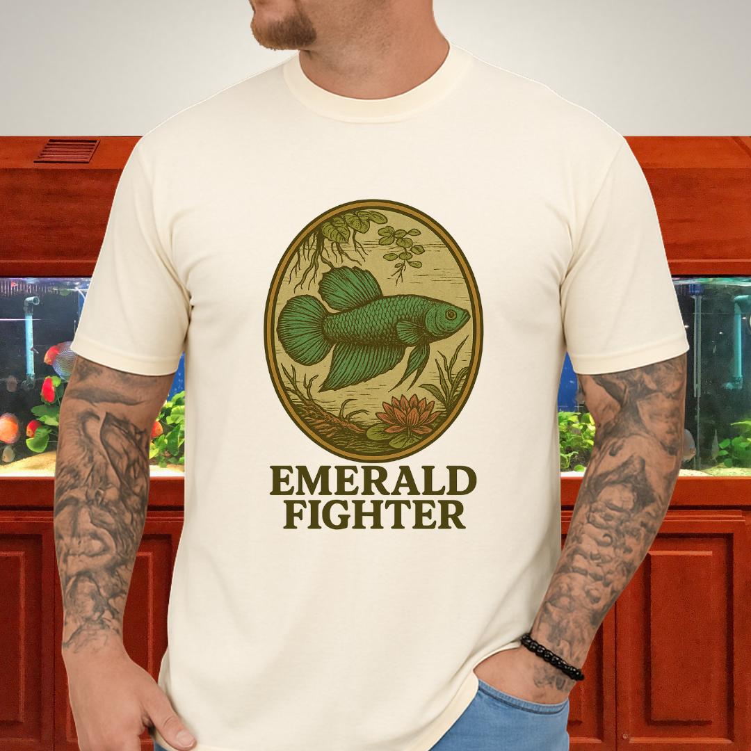Emerald Fighter Wild Betta Smaragdina T-Shirt – Retro Nature Print-T-Shirt-Fish &amp; Friends Tees