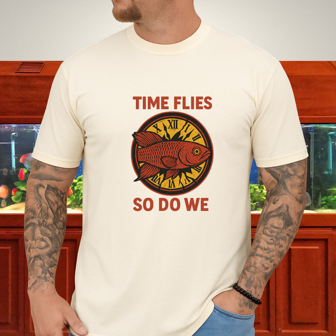 Time Flies, So Do We Tee – Guentheri Killifish Surreal Design