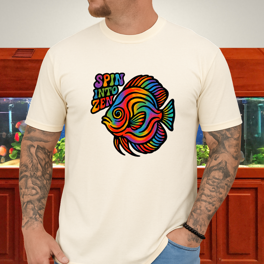 Rainbow Zen Discus Fish Tee – Psychedelic Aquarium Vibes