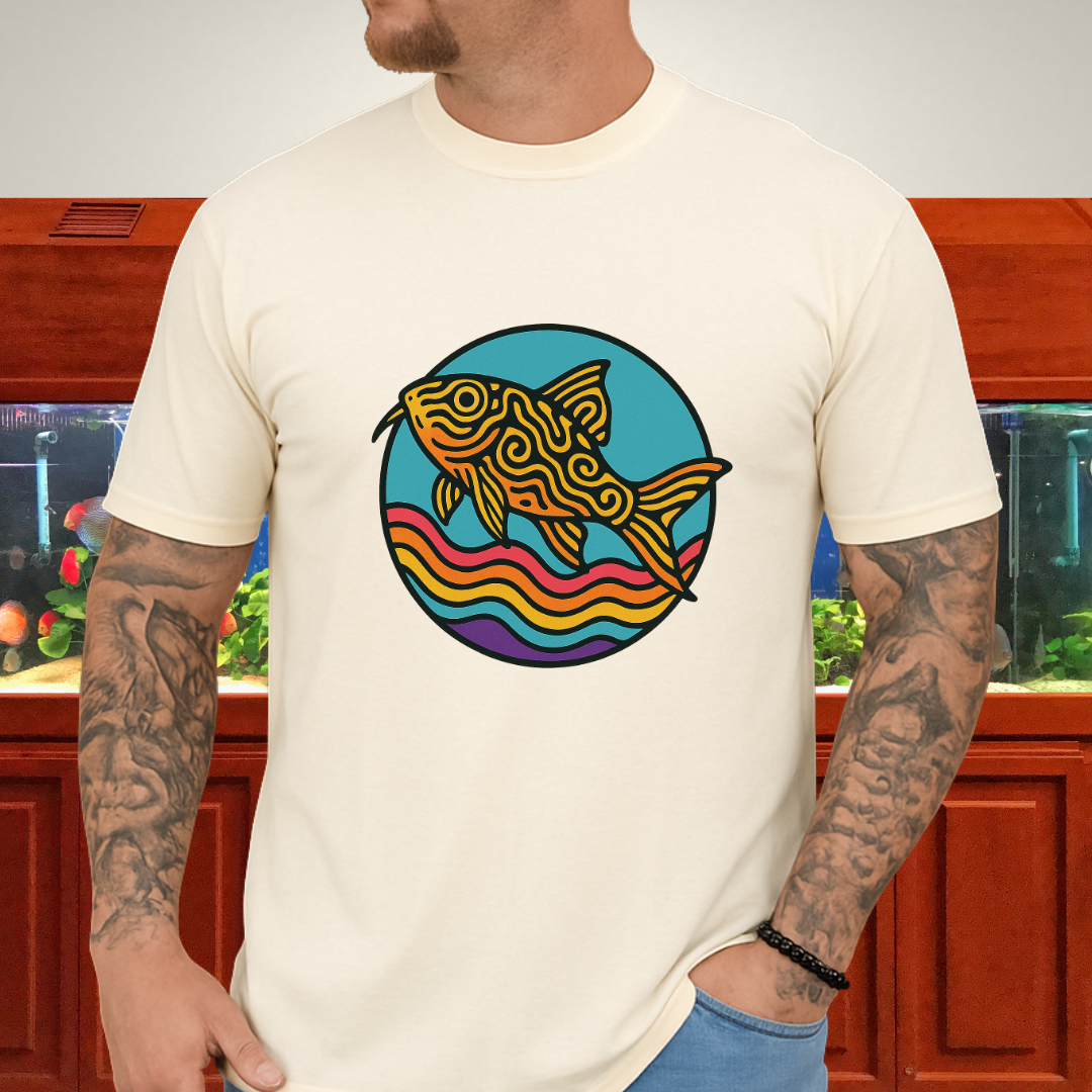 Psychedelic Cory Tee – Rainbow Swirl Trilineatus Design
