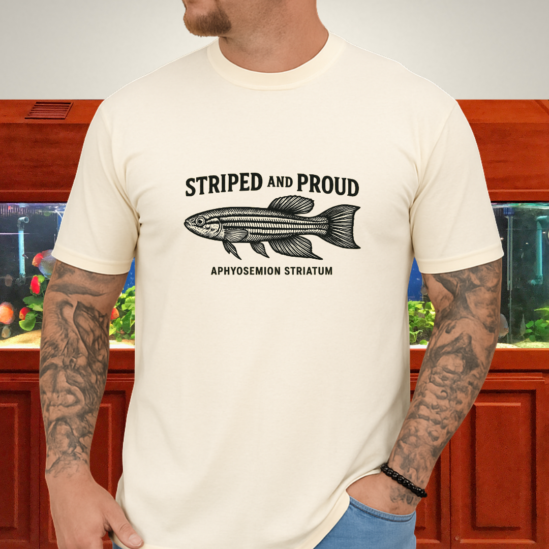 Striped and Proud Tee – Aphyosemion Striatum Retro Banner