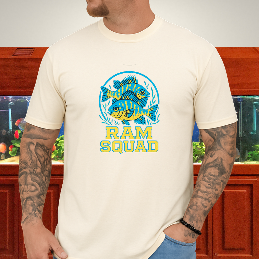 Ram Squad Tee – German Blue Ram Retro Sports Logo Design