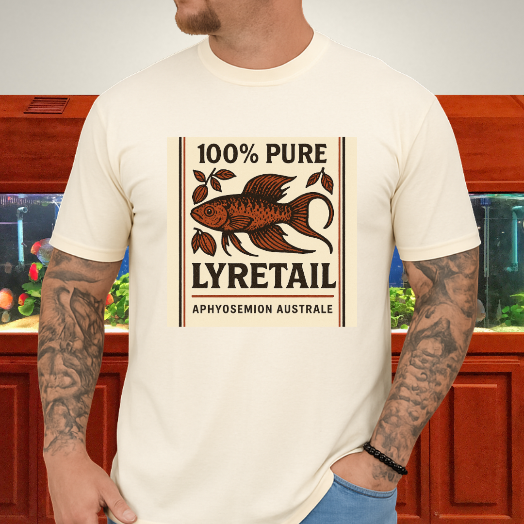 100% Pure Lyretail Tee – Chocolate Australe Killifish Retro Design