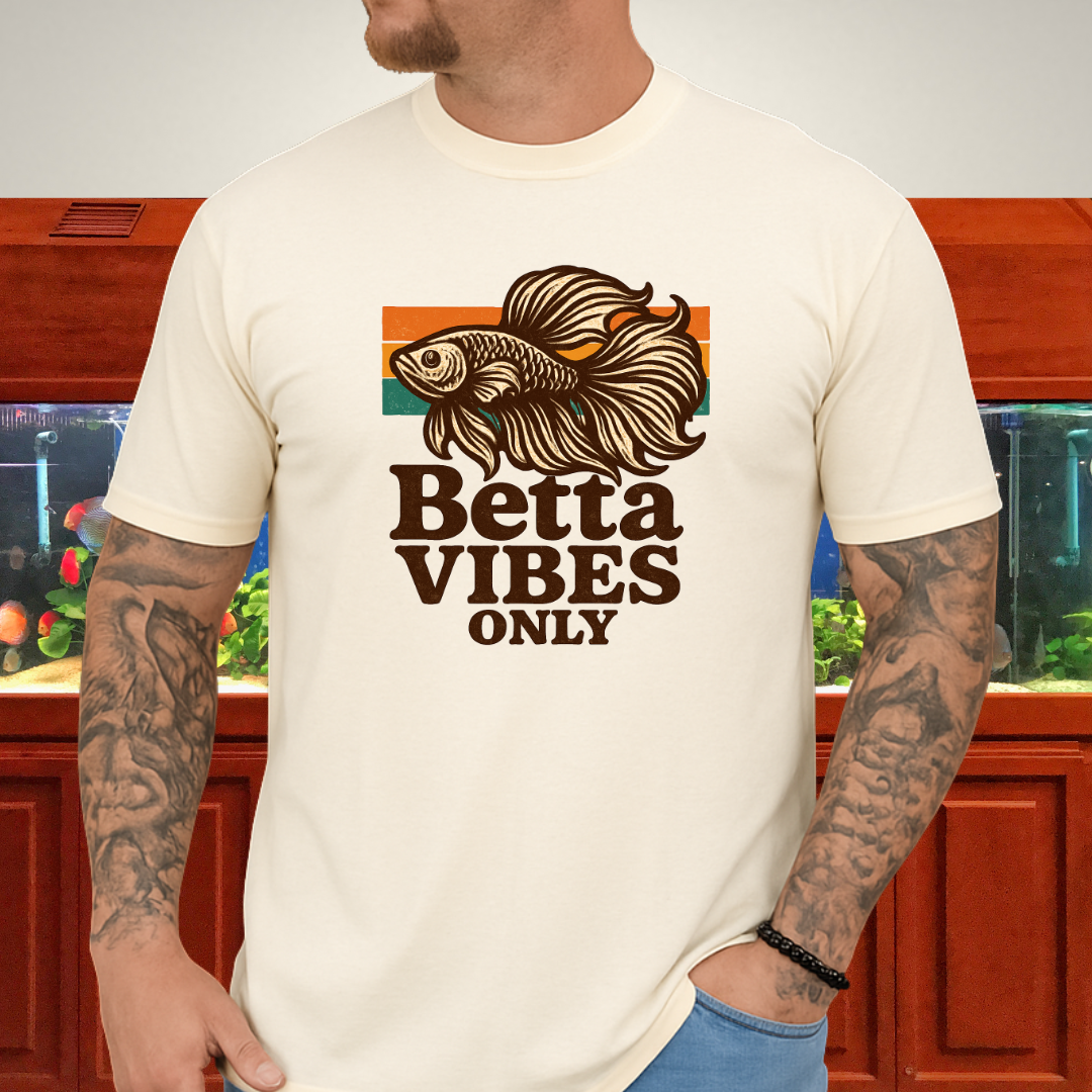 Retro 70s Betta Fish T-Shirt – Groovy Psychedelic Design
