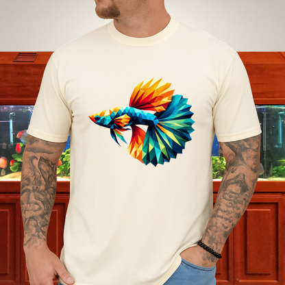 Geometric Guppy Fish T-Shirt – Polygonal Aquarium Style