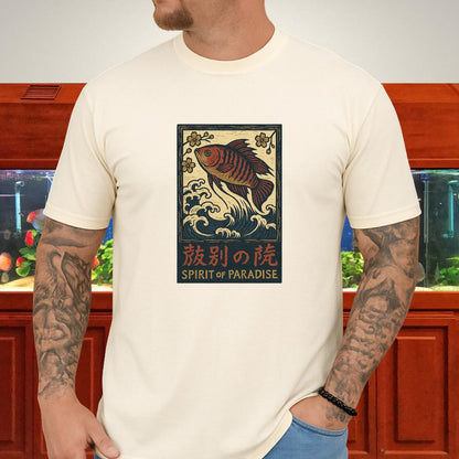 Spirit of Paradise Tee – Ukiyo-e Paradise Fish Wave Design