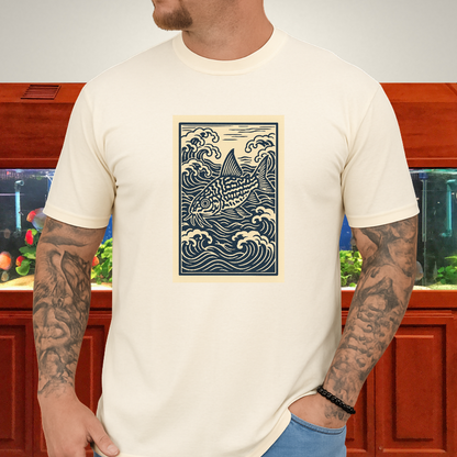 Ukiyo-e Trilineatus Tee – Japanese Wave Corydoras Design