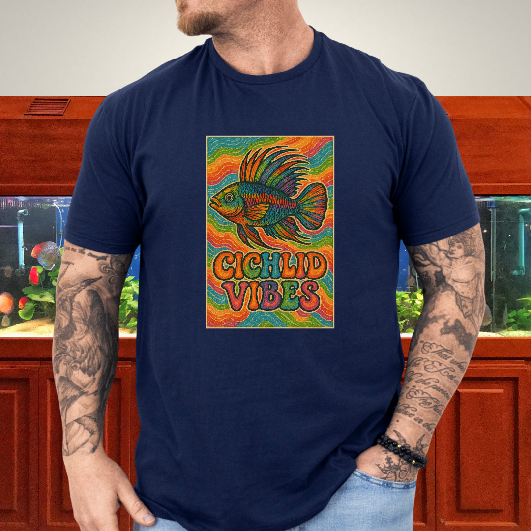 Cichlid Vibes Tee – Groovy Rainbow Apistogramma Design