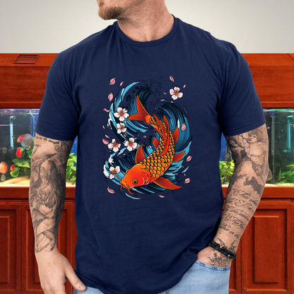 Koi Wave Graphic Tee – Tattoo Style Aquatic Shirt