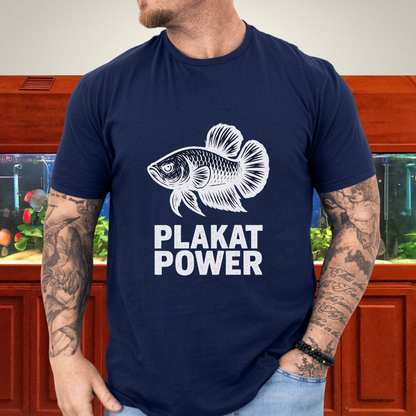 Gritty Plakat Power Betta Shirt – Linocut Style Fishkeeping Apparel