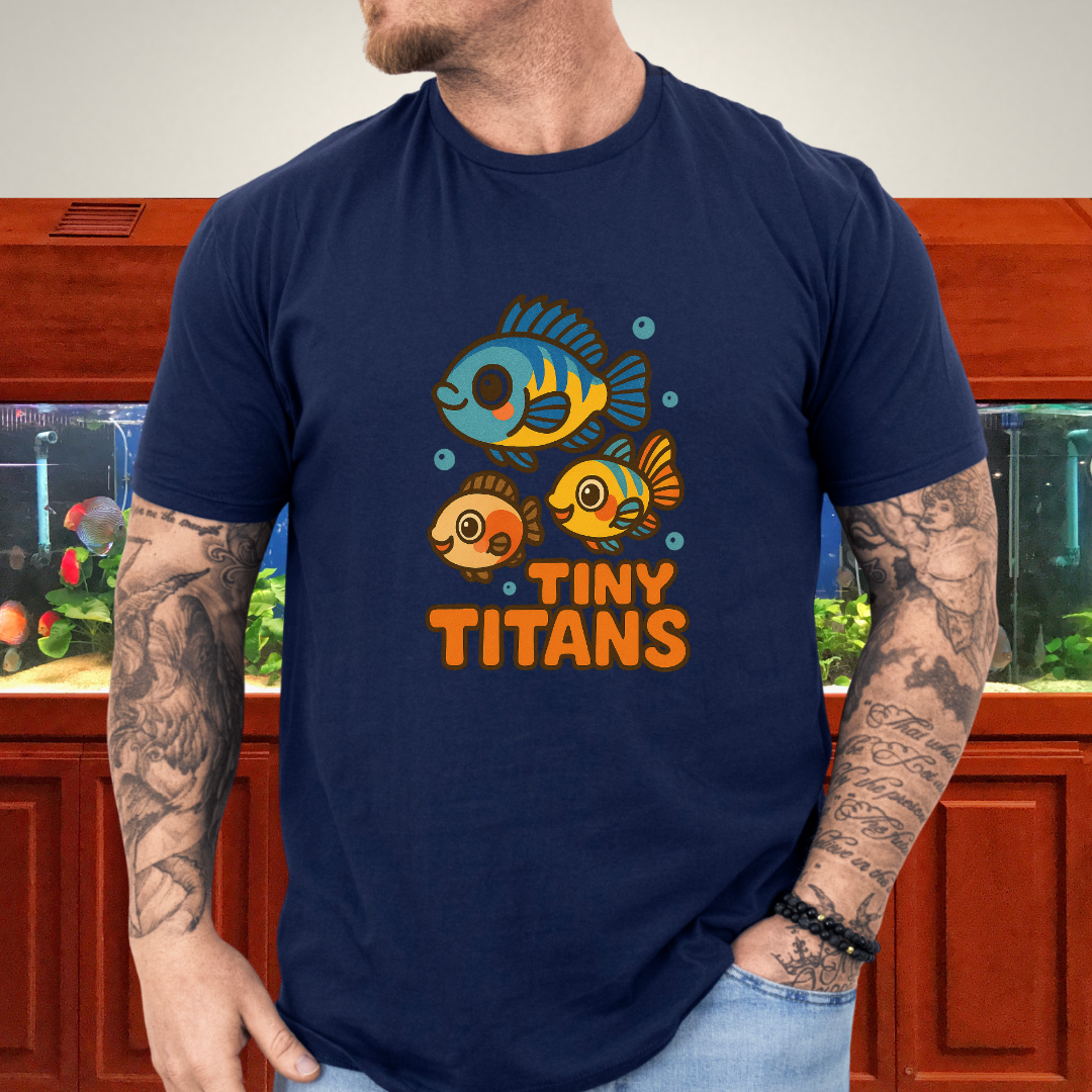 Tiny Titans Tee – Kawaii Dwarf Cichlid Cartoon Design
