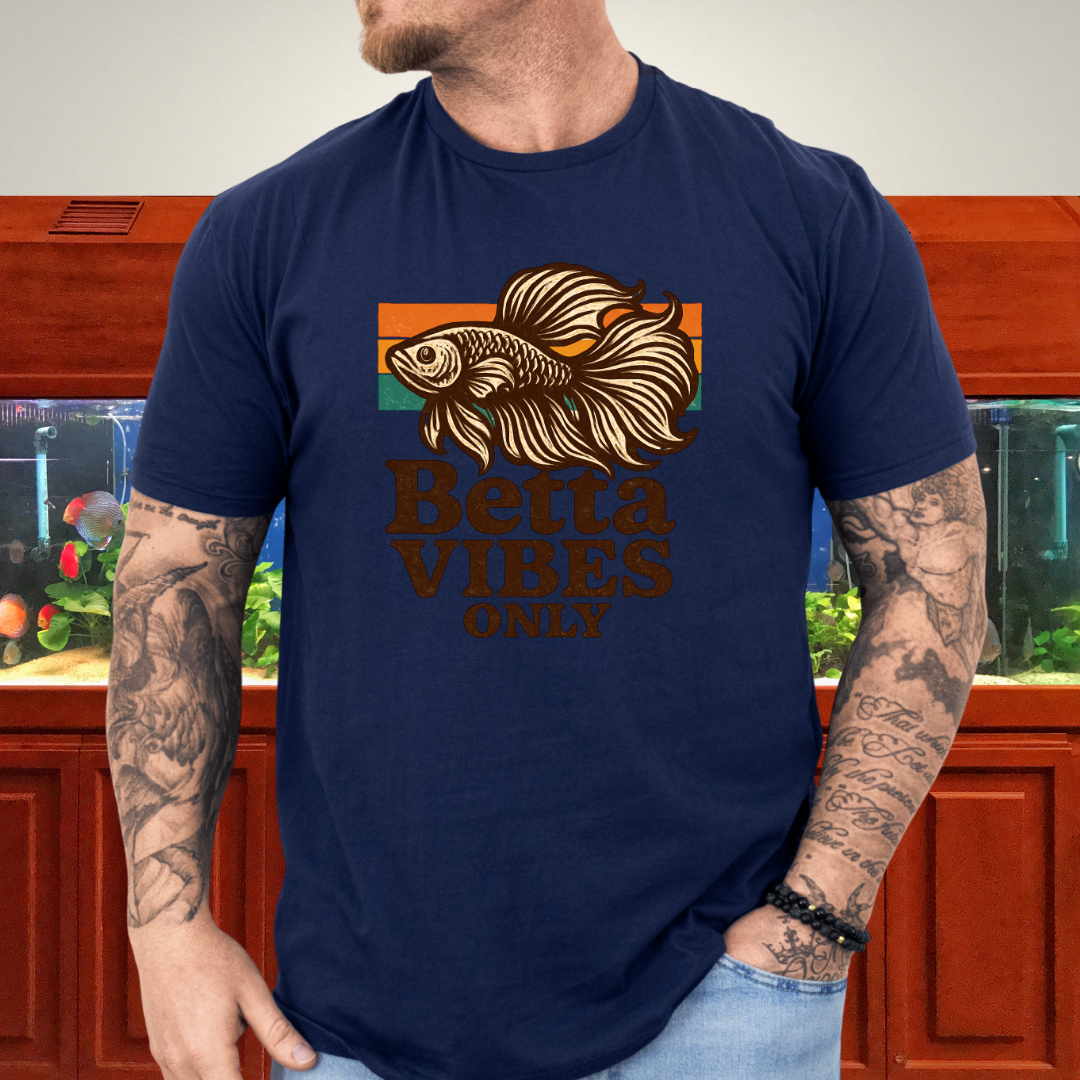 Retro 70s Betta Fish T-Shirt – Groovy Psychedelic Design