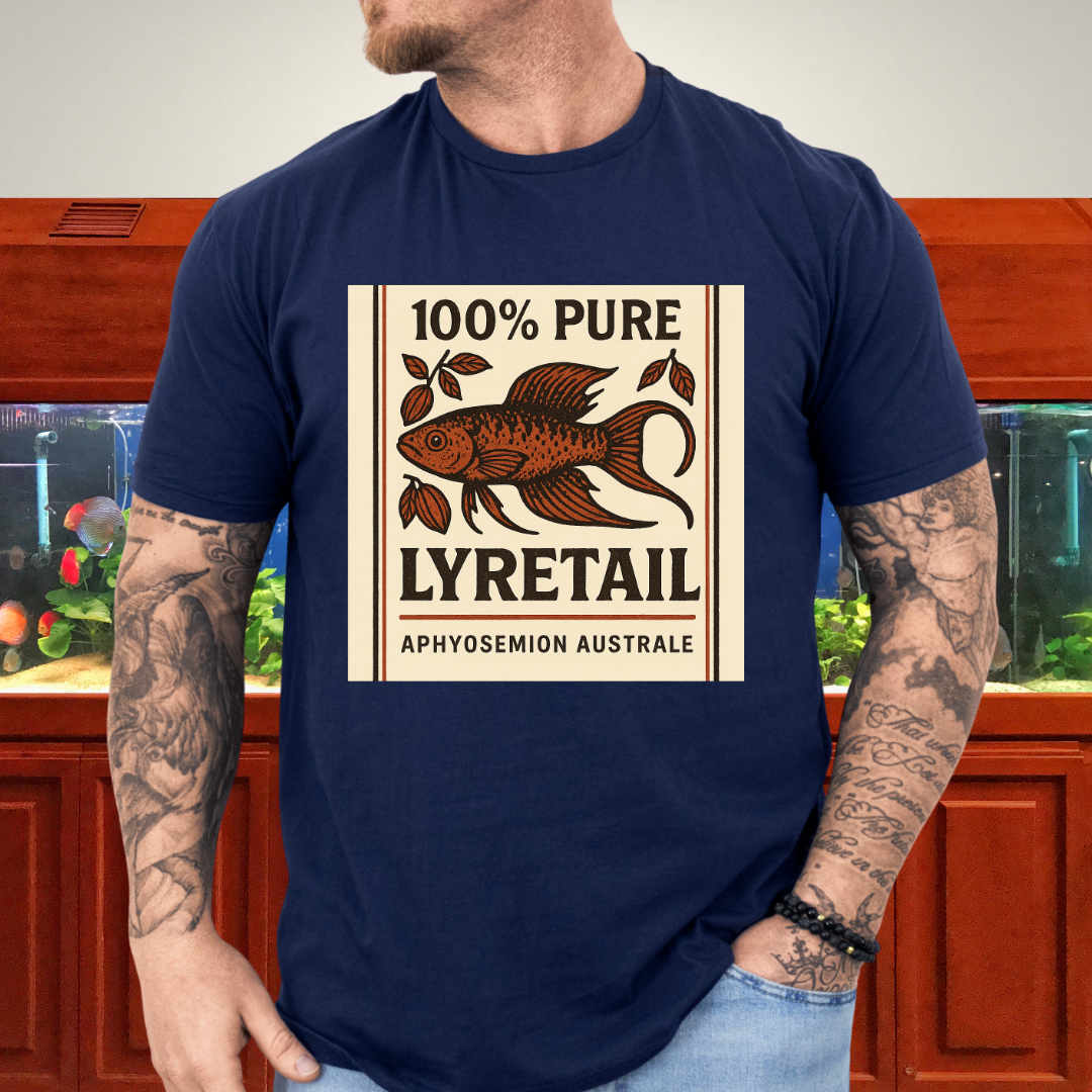 100% Pure Lyretail Tee – Chocolate Australe Killifish Retro Design