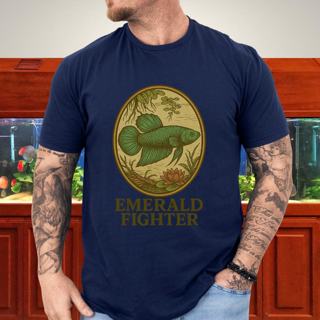Emerald Fighter Wild Betta Smaragdina T-Shirt – Retro Nature Print-T-Shirt-Fish &amp; Friends Tees